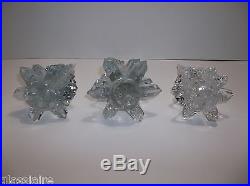 Vintage Art Glass CHRISTMAS TREE Crystal Clear 9 8.25 8.25 Set Of 3 Evergreen