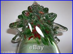 Vintage Art Glass CHRISTMAS TREE Green RED White 12.5 Evergreen 6.5 POUNDS