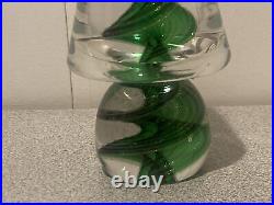 Vintage Art Glass Murano Adventurine Swirl Christmas Tree Paperweight Figure