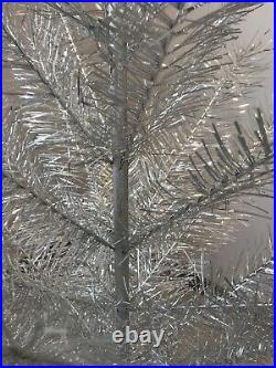 Vintage Artificial CHRISTMAS TREE Aluminium Silver Sparkler 51 in Box USSR