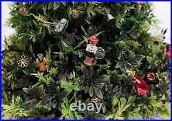 Vintage Artificial Dollhouse Handmade Christmas Tree with Assorted Ornaments 10