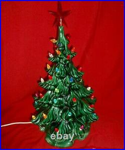 Vintage Atlanta Mold 1970's Ceramic Christmas Tree 19 Multi Colored Lights