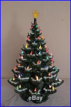 Vintage Atlantic 26 Ceramic Lighted Christmas Tree 3 Piece PLEASE READ
