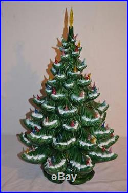Vintage Atlantic 26 Ceramic Lighted Christmas Tree 3 Piece PLEASE READ