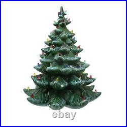 Vintage Atlantic Ceramic Christmas Tree Flocked 2 Piece 19 A64 (No Light Base)