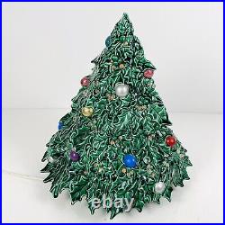Vintage Atlantic Mold 15 Ceramic Christmas Tree Lighted Rare Mistletoe & Holly