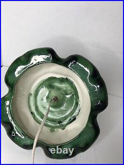 Vintage Atlantic Mold 17 Lighted Ceramic Christmas Tree With Scroll Base 1970s