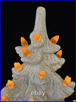 Vintage Atlantic Mold 18 White & Gold Christmas Tree & Base Musical