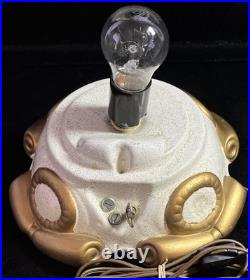 Vintage Atlantic Mold 18 White & Gold Christmas Tree & Base Musical