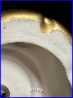 Vintage Atlantic Mold 18 White & Gold Christmas Tree & Base Musical