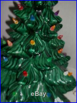 Vintage Atlantic Mold 19 Lighted Ceramic Christmas Tree Mint