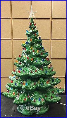 Vintage Atlantic Mold 25' 4 Piece Ceramic Christmas Tree Leaning Tree Of Xmas
