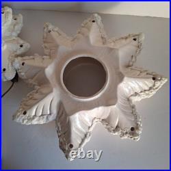 Vintage Atlantic Mold 3 Piece Ceramic Christmas Tree White Gloss & Flocked 18