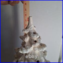Vintage Atlantic Mold 3 Piece Ceramic Christmas Tree White Gloss & Flocked 18
