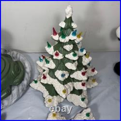 Vintage Atlantic Mold 4 Piece Ceramic Christmas Tree