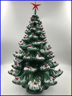 Vintage Atlantic Mold 4 Piece Ceramic Christmas Tree WorksMinor Crack See Pic
