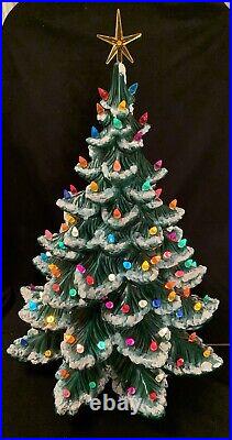 Vintage Atlantic Mold A64B Ceramic Lighted Christmas 22 Tree, Tons Of Lights