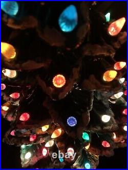 Vintage Atlantic Mold A64B Ceramic Lighted Christmas 22 Tree, Tons Of Lights