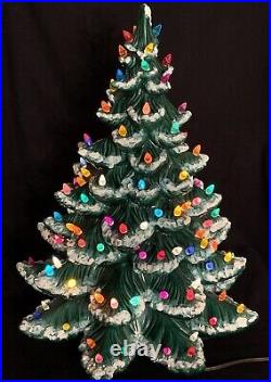 Vintage Atlantic Mold A64B Ceramic Lighted Christmas 22 Tree, Tons Of Lights