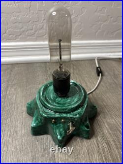 Vintage Atlantic Mold Ceramic 13 inch Lighted Christmas Tree With Music Box Base