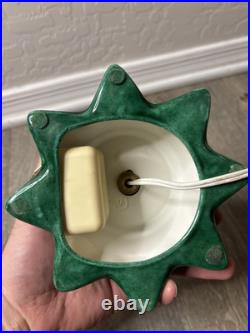 Vintage Atlantic Mold Ceramic 13 inch Lighted Christmas Tree With Music Box Base