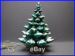 Vintage Atlantic Mold Ceramic 3-Piece 19 Multi-Color Christmas Tree With Base