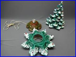 Vintage Atlantic Mold Ceramic 3-Piece 19 Multi-Color Christmas Tree With Base