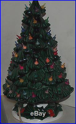 Vintage Atlantic Mold Ceramic Astro Rocket Lights Ceramic Christmas Tree Over 60