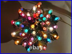 Vintage Atlantic Mold Ceramic Christmas Tree 16 With Music Box & Lights (Read)
