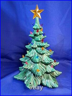 Vintage Atlantic Mold Ceramic Christmas Tree 16' (no Base & Missing 9 Lights)