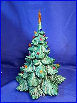Vintage Atlantic Mold Ceramic Christmas Tree 16' (no Base & Missing 9 Lights)