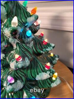 Vintage Atlantic Mold Ceramic Christmas Tree 16 tall x 8 scroll base