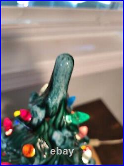 Vintage Atlantic Mold Ceramic Christmas Tree 16 tall x 8 scroll base