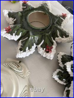 Vintage Atlantic Mold Ceramic Christmas Tree Large Flocked Tons of Lights 20