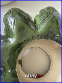 Vintage Atlantic Mold Ceramic Christmas Tree Large Flocked Tons of Lights 20