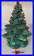 Vintage Atlantic Mold Ceramic Christmas Tree Lighted With Music Box 1970s