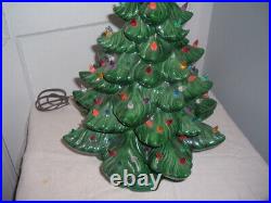 Vintage Atlantic Mold Ceramic Christmas Tree Multicolor Mint 19 with Star 1980