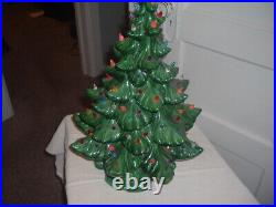 Vintage Atlantic Mold Ceramic Christmas Tree Multicolor Mint 19 with Star 1980