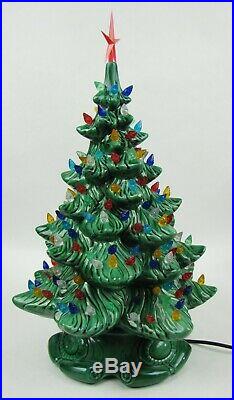 Vintage Atlantic Mold Ceramic Christmas Tree Music Box Base 16 Over 140 lights