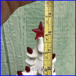 Vintage Atlantic Mold Ceramic Christmas Tree White With Base. Please Read