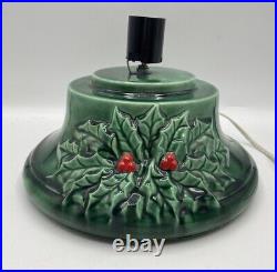 Vintage Atlantic Mold Ceramic Christmas Tree With Holly Base Lights And Star 19