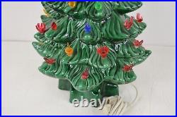 Vintage Atlantic Mold Ceramic Christmas Tree with Base Birds Flowers Lights 14