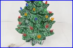 Vintage Atlantic Mold Ceramic Christmas Tree with Base Birds Flowers Lights 14