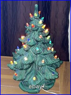 Vintage Atlantic Mold Ceramic Christmas Tree with Scroll Base 17
