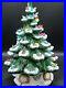 Vintage Atlantic Mold Ceramic Flocked Christmas Tree and Musical Base 16