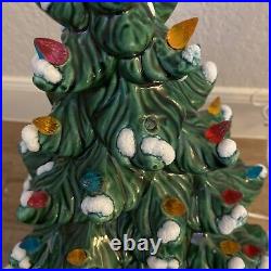 Vintage Atlantic Mold Ceramic Green Christmas Tree 4 Pieces 22