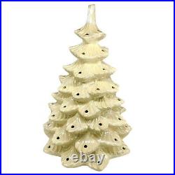Vintage Atlantic Mold Ceramic Light Christmas Tree 17White Pearl No Base Read\uD83D\uDC47