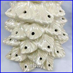 Vintage Atlantic Mold Ceramic Light Christmas Tree 17White Pearl No Base Read\uD83D\uDC47