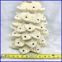 Vintage Atlantic Mold Ceramic Light Christmas Tree 17White Pearl No Base Read\uD83D\uDC47