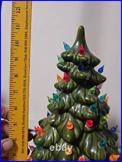 Vintage Atlantic Mold Ceramic Light Up Christmas Tree 11 Tall, Works. Withbase